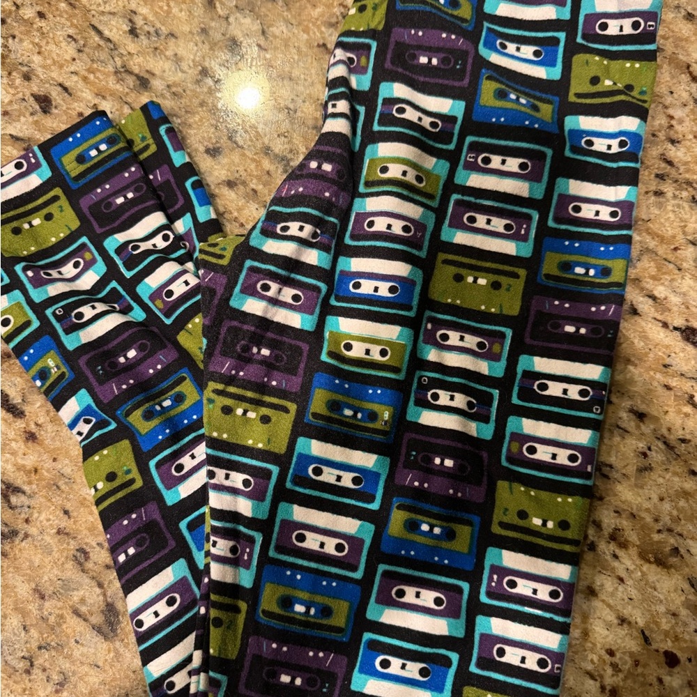LuLaRoe Colorful Cassette Print Leggings
